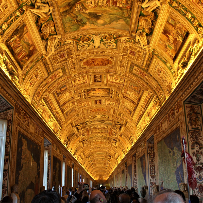 Interior of the Vatican Museums in Rome