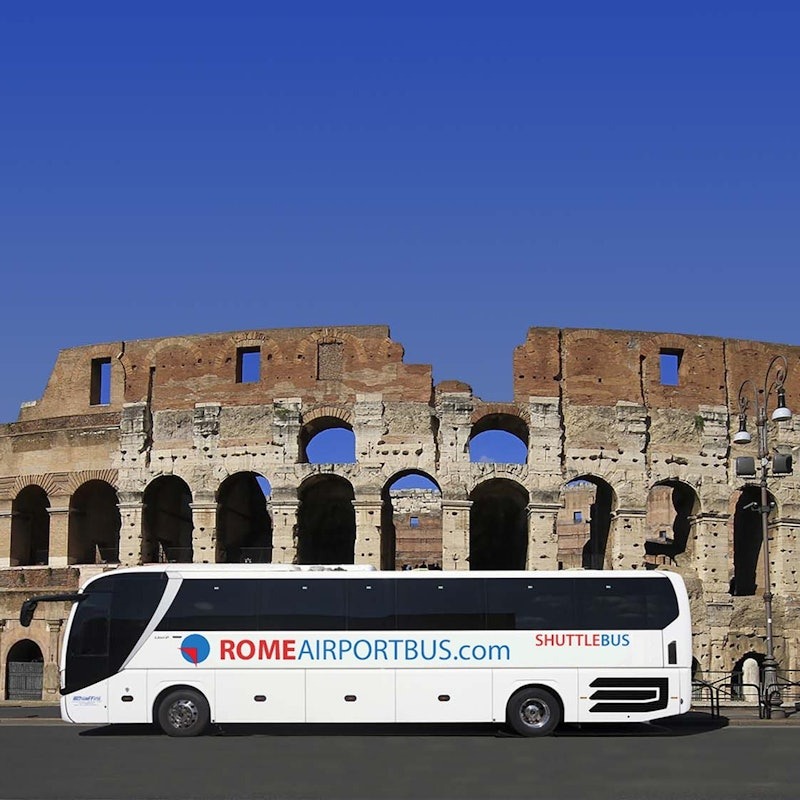 Bus transfer from the airport to central Rome